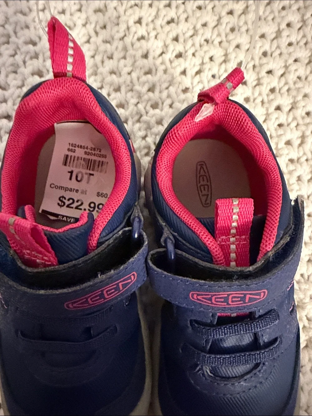 KEEN Kids Navy and Pink Velcro Sneakers